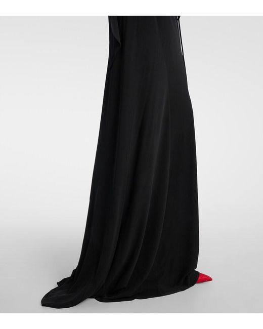 The Attico Black Cutout Crepe Maxi Dress