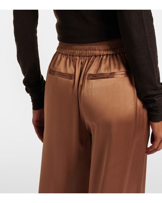 Pantalon Ample Dijon En Satin De Soie Joseph en coloris Brown
