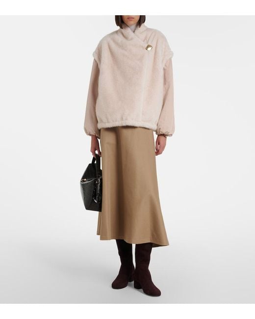 Moncler Natural Chardonneret Fleece Down Jacket