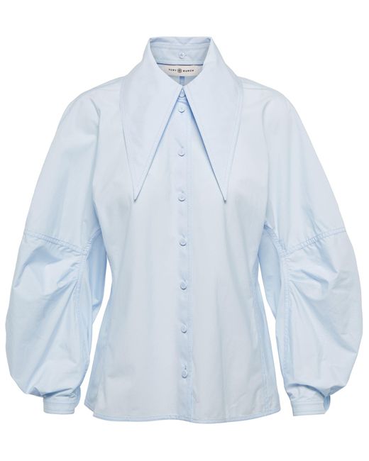 Tory Burch Blue Cotton Poplin Shirt