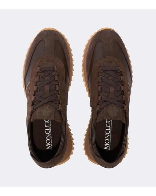 Moncler Brown Pacey2 Suede-Trimmed Sneakers for men