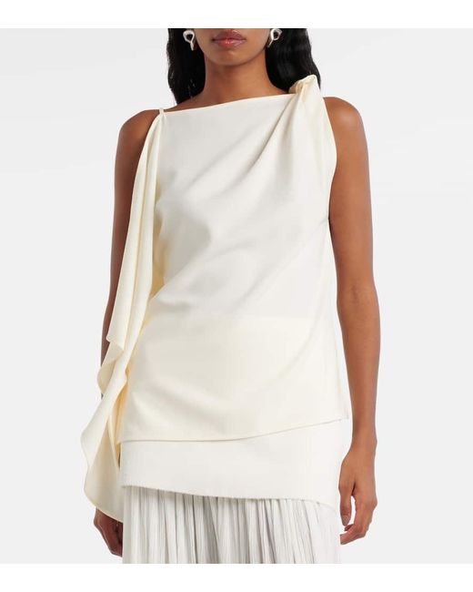 Proenza Schouler White Alyssa Draped Crepe Top