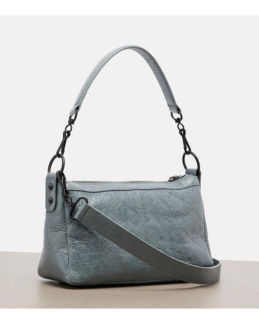 Balenciaga Blue Le City Moto Mini Leather Shoulder Bag