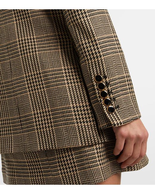Veronica Beard Brown Rhys Houndstooth Double-Breasted Blazer