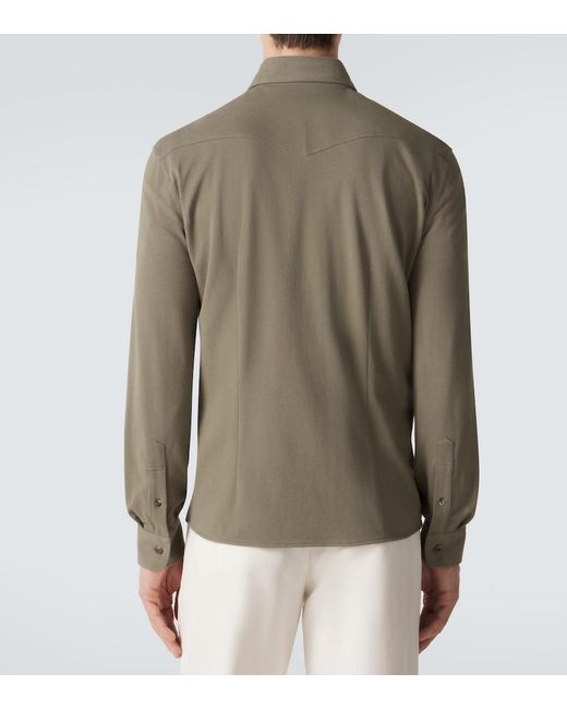 Brunello Cucinelli Green Cotton Overshirt for men