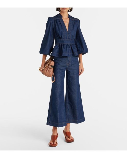 Zimmermann Blue Awaken Denim Blouse