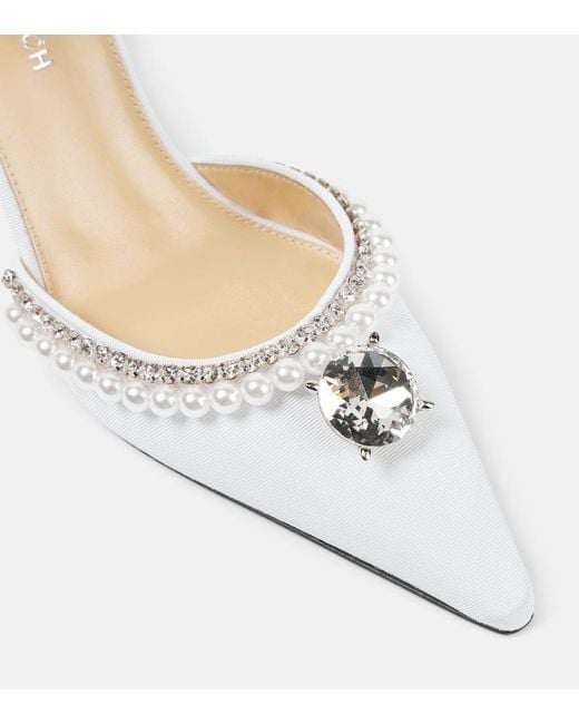 Mach & Mach Metallic Diamond Of Elizabeth Satin Pumps