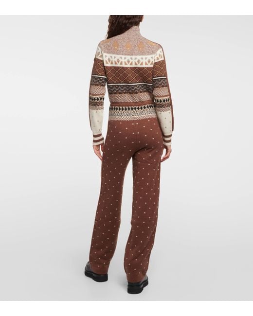 Combi-pantalon Agnetha intarsia Bogner en coloris Brown