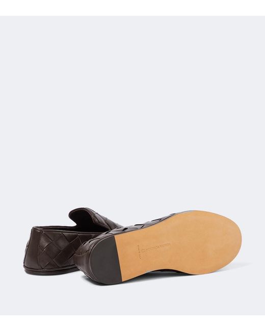 Bottega Veneta Brown Sunday Intrecciato Leather Slip-On Shoes for men