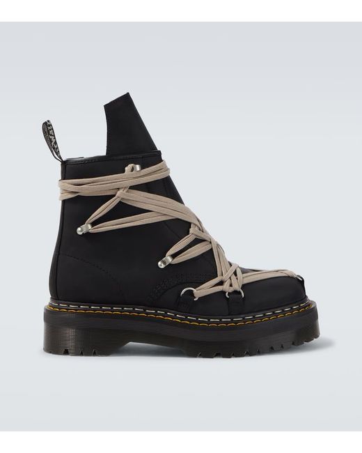 Rick Owens Black X Dr. Martens Leather Lace-Up Boots for men