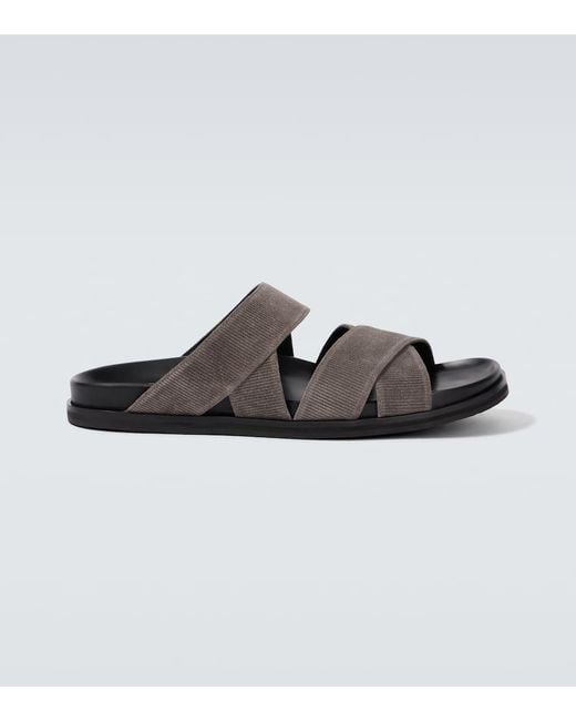 Manolo Blahnik Sandalen Seaton Aus Veloursleder in Brown für Herren