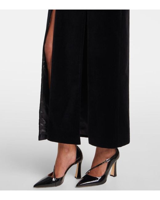 Nina Ricci Black Cotton Velvet Maxi Skirt