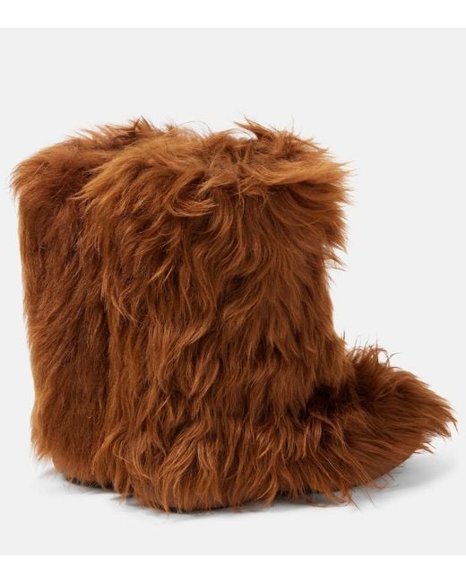 Tod's Brown Shearling Ankle Boots