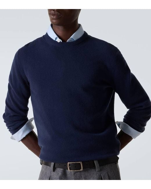 Zegna Blue Cashmere Sweater for men