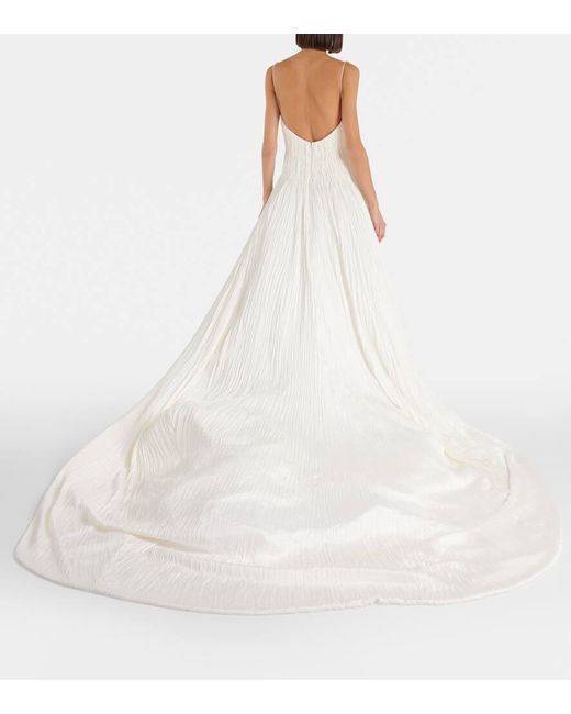 Danielle Frankel White Bridal Phoebe Satin Gown