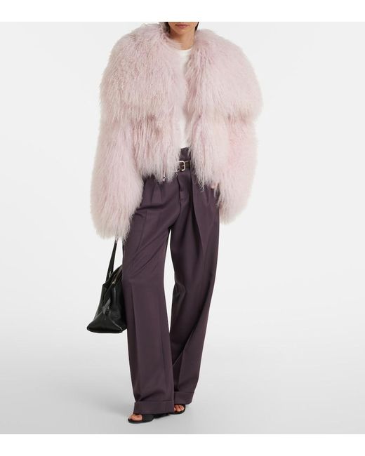 The Attico Pink Shearling Jacket