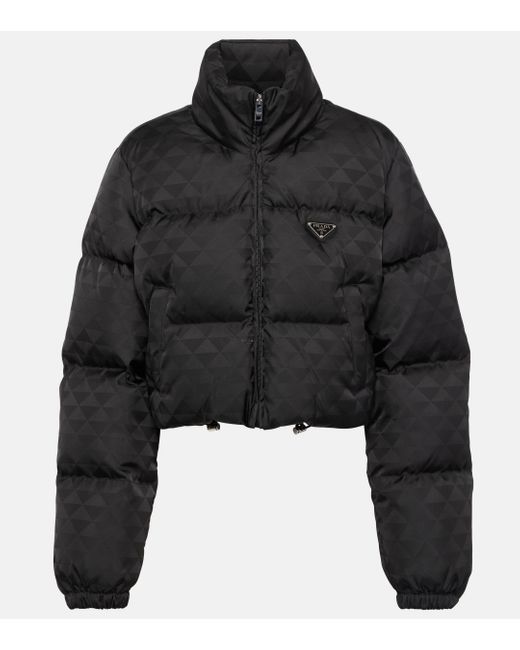 Prada Black Re-nylon Cropped Down Jacket