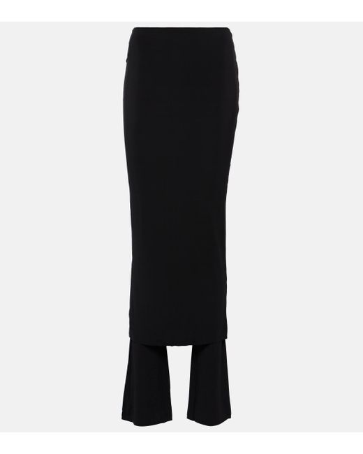 Alaïa Black High-rise Jersey Midi Skirt