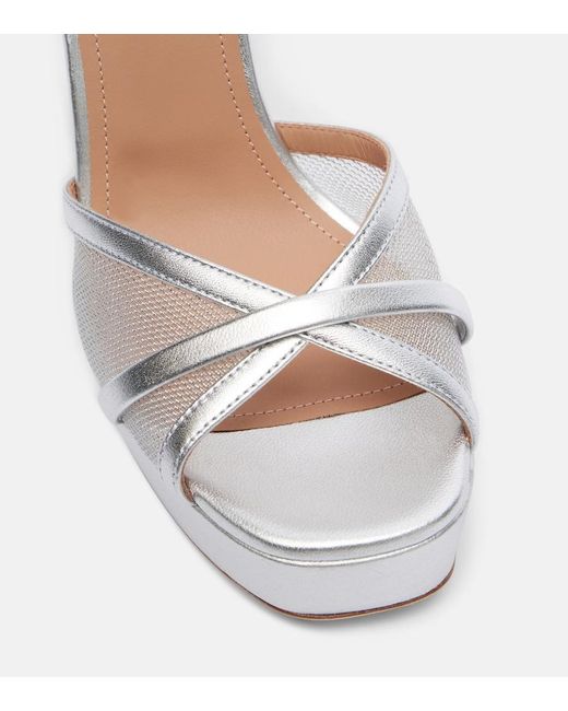 Malone Souliers White Sylvie 125 Leather Platform Sandals