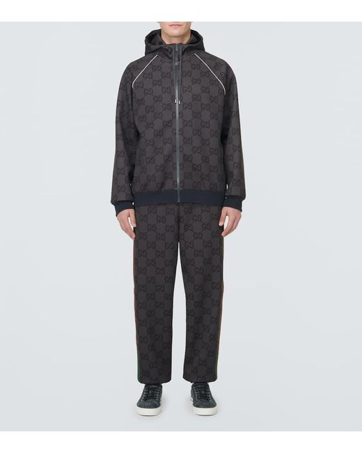 Gucci Gray Jumbo GG Track Pants for men