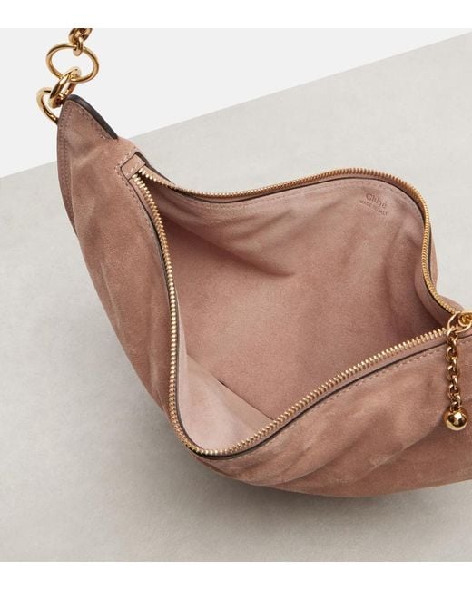 Chloé Pink Icons Small Suede Shoulder Bag