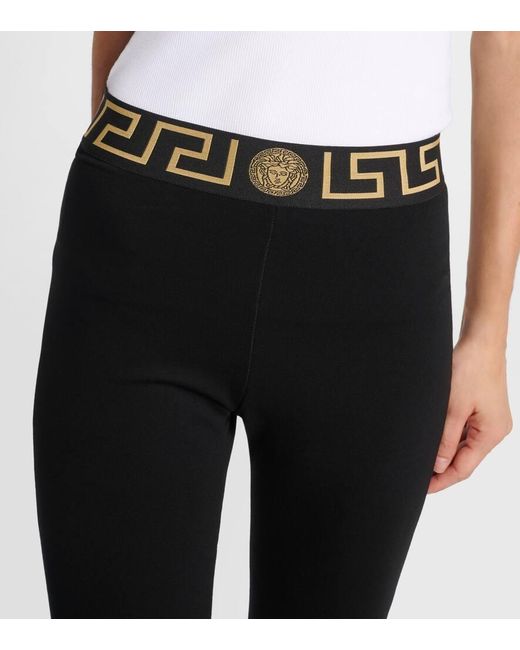 Versace Blue Greca Border Leggings