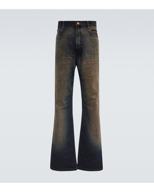 Balenciaga Denim Mid-rise Flared Jeans in Dirty Dark Blue (Blue) for ...