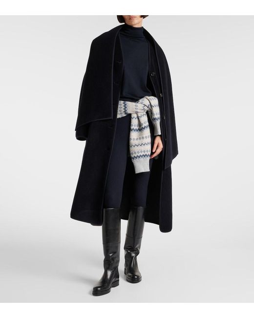 Loro Piana Blue Neo Piuma Cashmere Turtleneck Top
