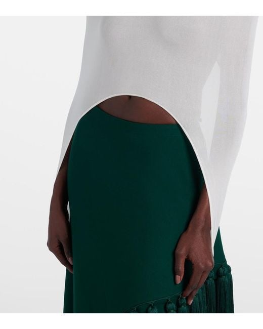 Alaïa White Knitted Silk-Blend Top