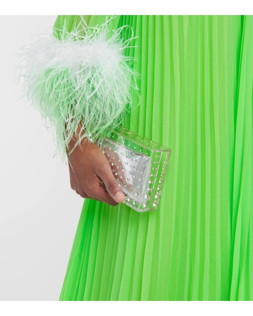 Robe longue en mousseline de soie Self-Portrait en coloris Green