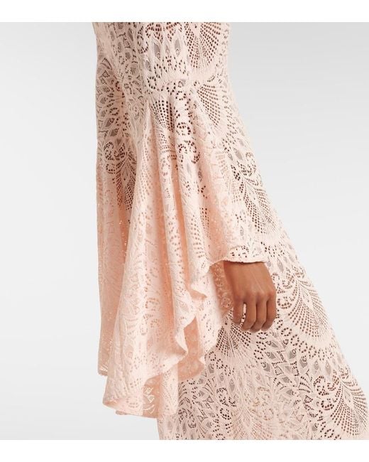 Alexandra Miro Pink Amara Lace Maxi Dress