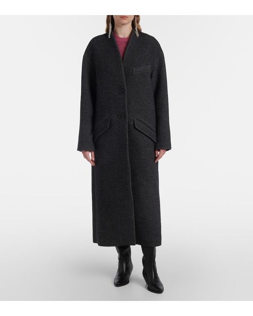Isabel Marant Black Eris Wool-Blend Coat
