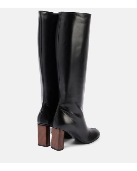 Co. Black Leather Knee-High Boots
