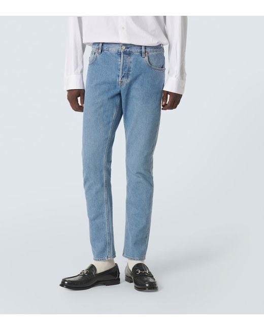 Gucci Mid-Rise Straight Jeans in Blue für Herren