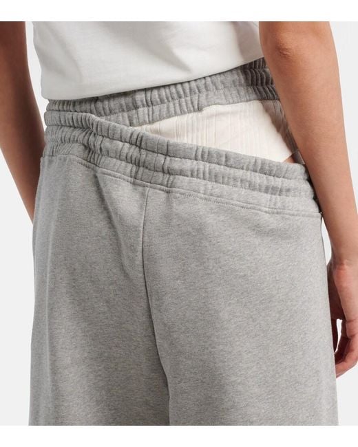 The Attico Gray Cotton Jersey Sweatpants