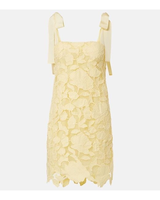 Jonathan Simkhai Yellow Marigolde Lace Minidress