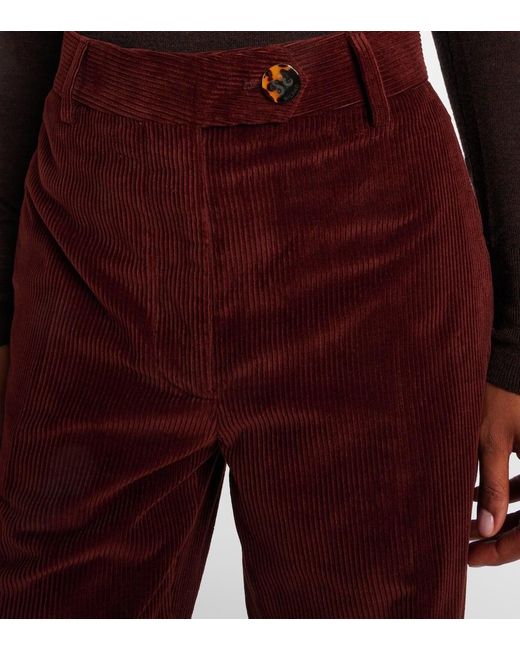 Blazé Milano Red Nana Cotton Corduroy Straight Pants