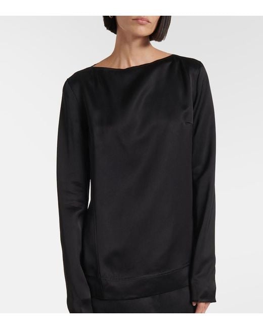 Totême Black Satin Top