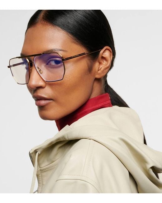 Occhiali Aviator Classic di Bottega Veneta in White