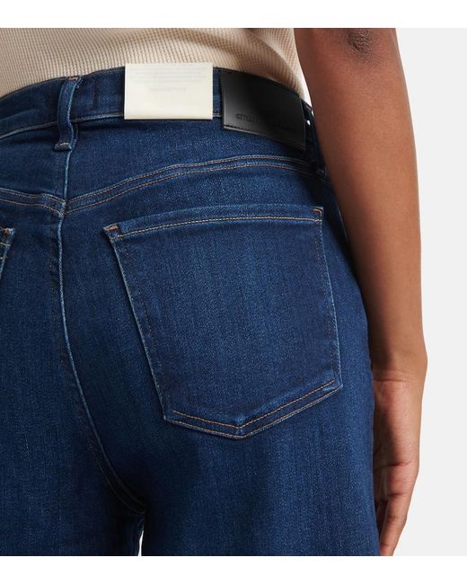 Citizens of Humanity Blue Lyra Cropped High-Rise Wide-Leg Jeans