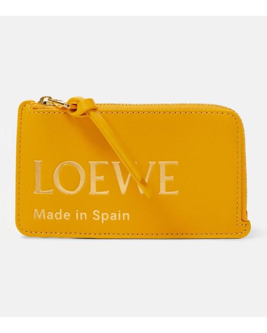 Loewe Yellow Logo-embossed Leather Card Case