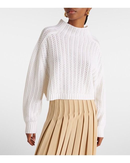 Max Mara White Hodeida Wool And Cashmere Sweater