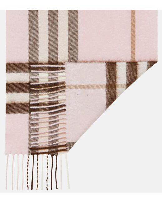 Burberry Natural Giant Check Cashmere Scarf