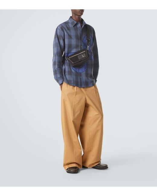 Loewe Black Flex Mini Canvas And Suede Messenger Bag for men