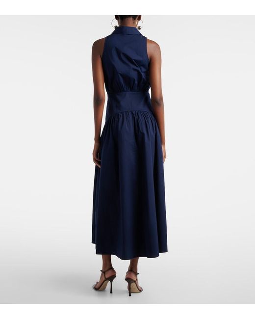 Staud Blue Romy Cotton Midi Dress