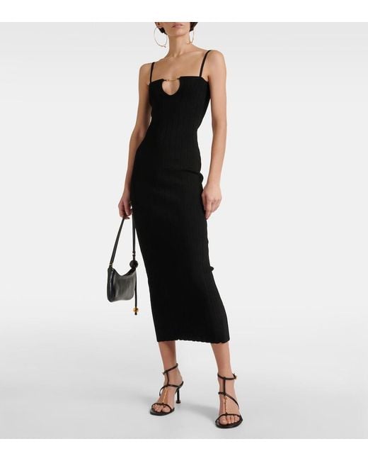 Jacquemus Black Bodycon Midi Dress La Robe Sierra