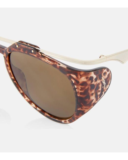 Saint Laurent Brown Aviator-Sonnenbrille Sl M137 Amelia