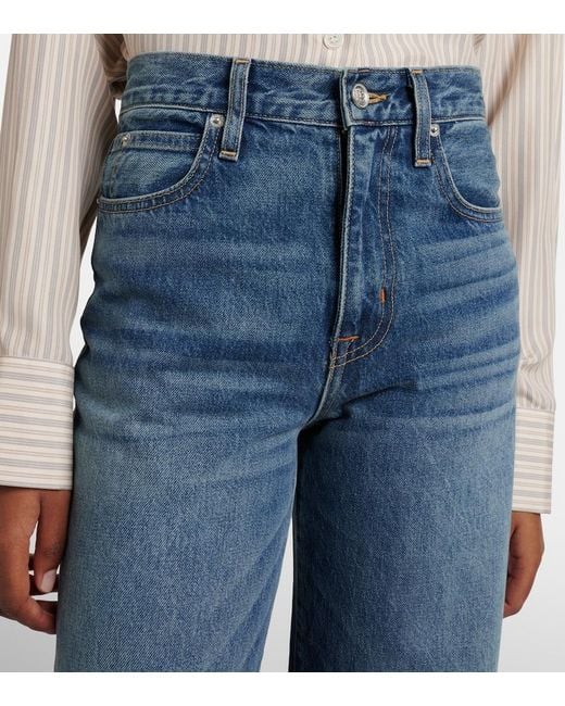 SLVRLAKE Denim Blue Grace Faded Wide-Leg Jeans