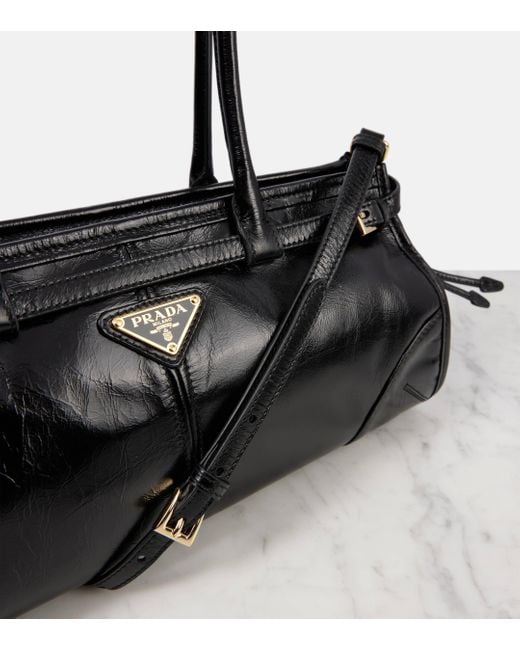 Prada bag black leather sale