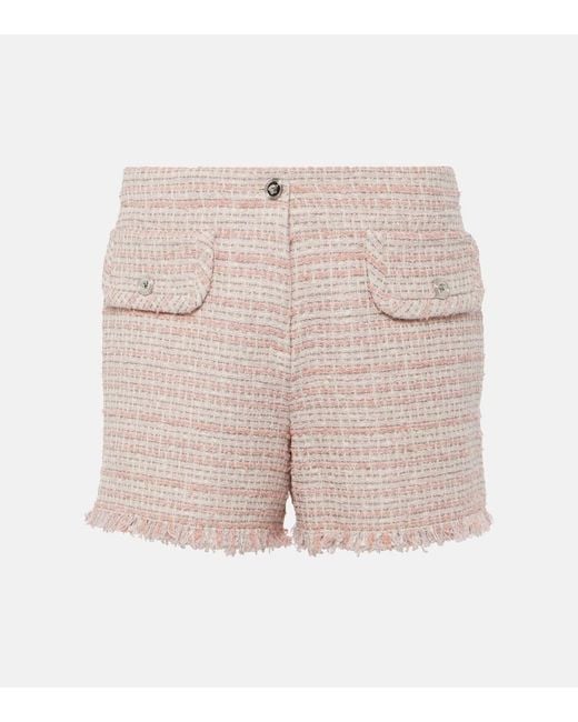 Versace Pink Fringed Tweed Shorts